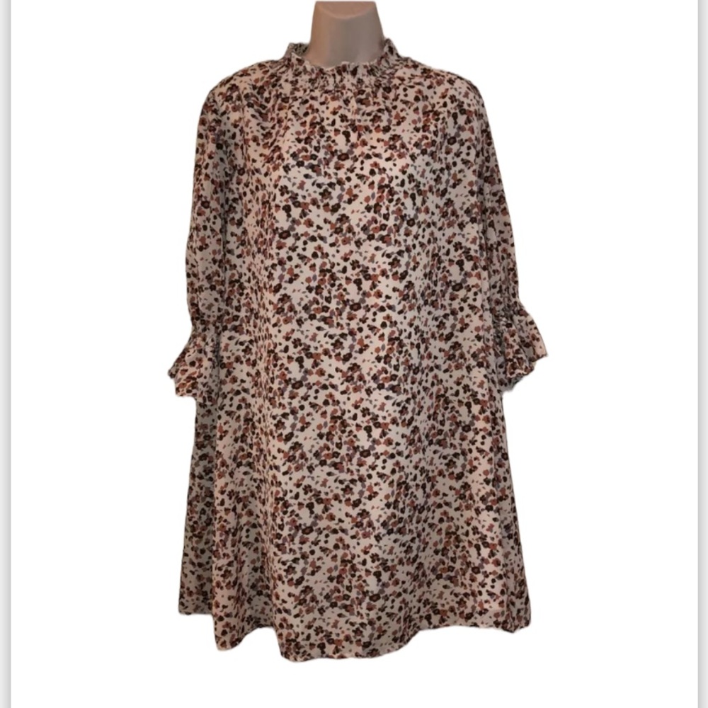 Hayden Los Angeles Women's Size M Orange Floral 70's Style Dress Boho